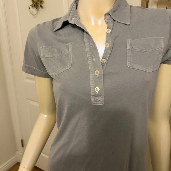 Ralph Lauren short  sleeve v-neck button blouse with dual front pockets - Picture 5 of 8